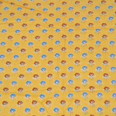 Yellow Color Cambric Cotton Printed Fabric Set (5 Mtr.)