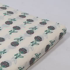 White Color Cambric Cotton Printed Fabric