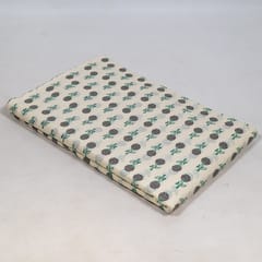 White Color Cambric Cotton Printed Fabric