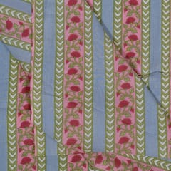 Powder Blue Color Cambric Cotton Printed Fabric
