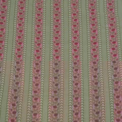 Green Color Cambric Cotton Printed Fabric