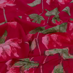 Majenta Color Cambric Cotton Printed Fabric