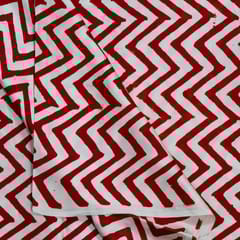 Maroon Color Modal Satin Printed Fabric