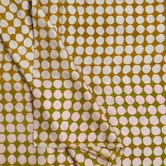 Mustard Color Modal Satin Printed Fabric