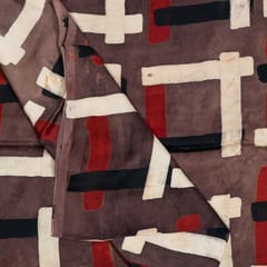 Brown Color Modal Satin Printed Fabric