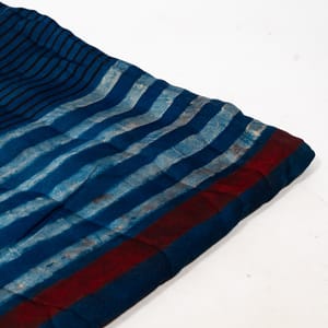 Blue Color Modal Satin Printed Fabric