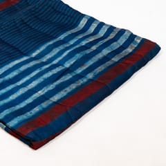 Blue Color Modal Satin Printed Fabric