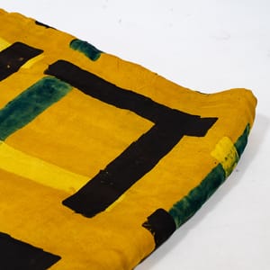 Mustard Color Modal Satin Printed Fabric
