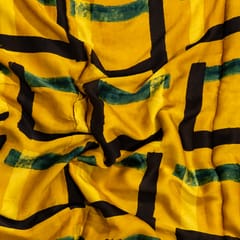 Mustard Color Modal Satin Printed Fabric