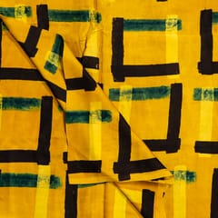 Mustard Color Modal Satin Printed Fabric