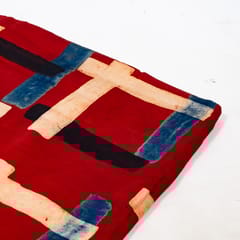 Maroon Color Modal Satin Printed Fabric
