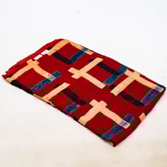 Maroon Color Modal Satin Printed Fabric
