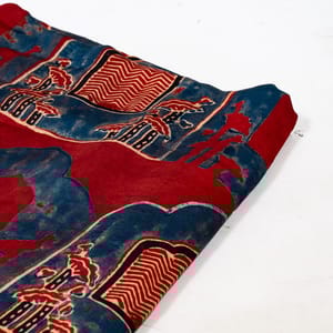 Maroon Color Modal Satin Printed Fabric