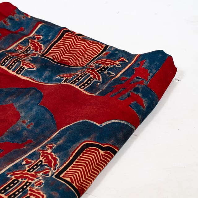 Maroon Color Modal Satin Printed Fabric