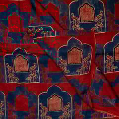 Maroon Color Modal Satin Printed Fabric