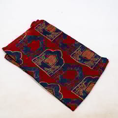 Maroon Color Modal Satin Printed Fabric