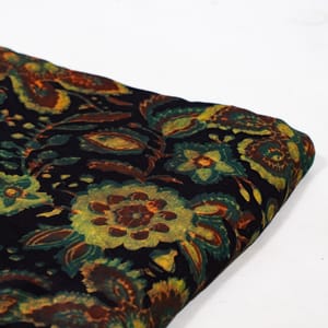 Black Color Modal Satin Printed Fabric