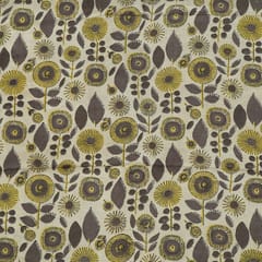 Beige n Brown Color Modal Satin Printed Fabric