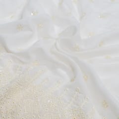 Dyeable Viscose Chanderi Embroidered Fabric