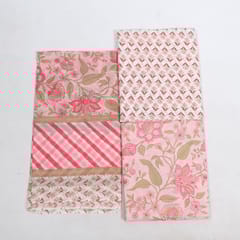 Pink Color Cambric Cotton Printed Suit Set with Cotton Dupatta