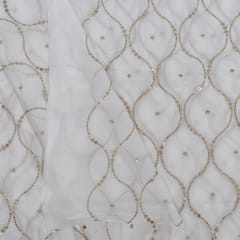 Dyeable Georgette Embroidered Fabric