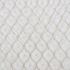 Dyeable Georgette Embroidered Fabric