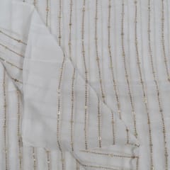 Dyeable Georgette Embroidered Fabric