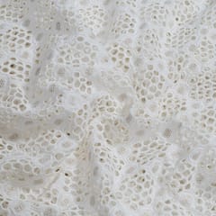 Dyeable Muslin Embroidered Fabric