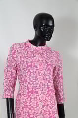 Pink Color Cotton Printed Kurti