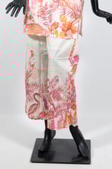 Pink Color Cotton Print with Embroidered Shirt with Cotton Printed Pant Co-ord Set