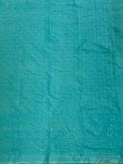 Firozi Colour Cotton Lakhnavi Embroidered Fabric