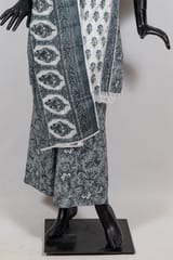 Grey Color Cotton Print with Embroidered Shirt with Cotton Printed Pant and Cotton Printed Dupatta