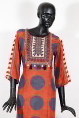 Maroon Color Muslin Print with Embroidered Shirt with Muslin Printed Palazzo