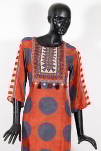 Maroon Color Muslin Print with Embroidered Shirt with Muslin Printed Palazzo