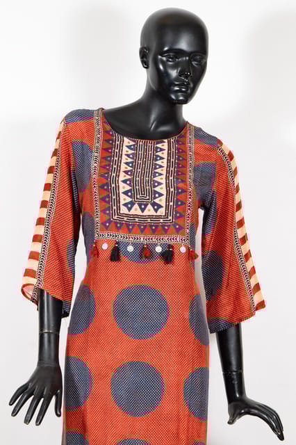 Maroon Color Muslin Print with Embroidered Shirt with Muslin Printed Palazzo