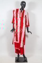 Red Color Cotton Print with Embroidered Shirt with Cotton Pant and Cotton Printed Dupatta