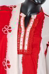 Red Color Cotton Print with Embroidered Shirt with Cotton Pant and Cotton Printed Dupatta