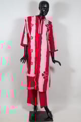 Pink Color Cotton Print with Embroidered Shirt with Cotton Pant and Cotton Printed Dupatta