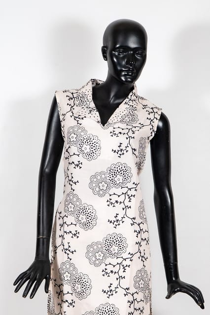 Cream Color Cotton Linen Printed Shirt with Cotton Linen Printed Pant Co-ord Set