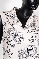 Cream Color Cotton Linen Printed Shirt with Cotton Linen Printed Pant Co-ord Set