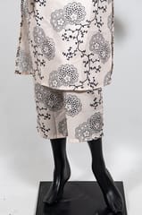 Cream Color Cotton Linen Printed Shirt with Cotton Linen Printed Pant Co-ord Set
