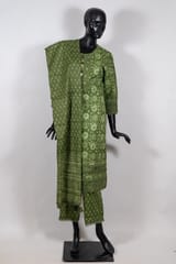 Green Color Cotton Print with Lace Work Shirt with Cotton Pant and Cotton Printed Dupatta