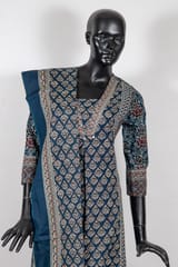 Navy Blue Color Cotton Printed Shirt with Cotton Printed Palazzo and Cotton Printed Dupatta