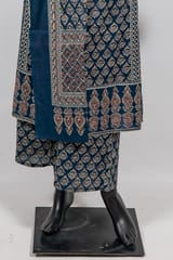 Navy Blue Color Cotton Printed Shirt with Cotton Printed Palazzo and Cotton Printed Dupatta