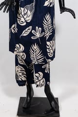 Navy Blue Color Cotton Printed Shirt with Cotton Printed Pant