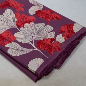 Purple Color Cambric Cotton One Side Border Printed Fabric (1.60Meter Piece)