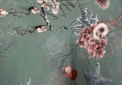 Georgette Turkish Blue Floral