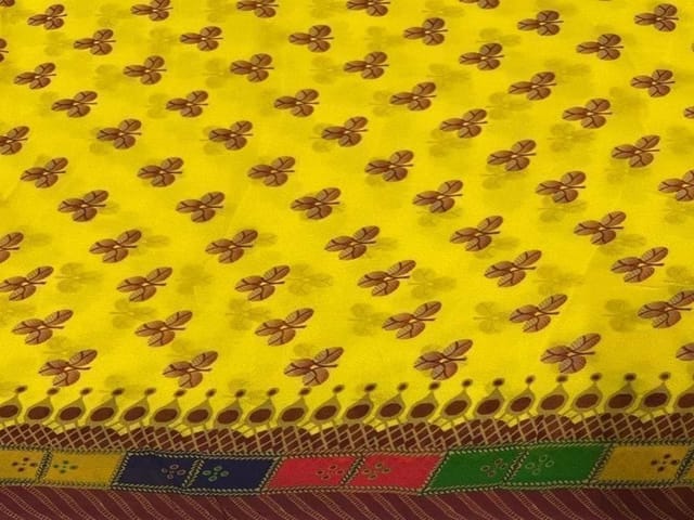 Georgette Yellow Geometric