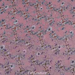 Peach Colour Georgette Printed Fabric