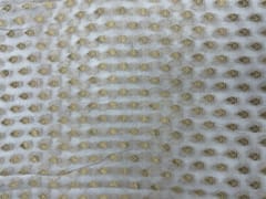 White Colour Floral Dyeable Viscose Embroidered Georgette Fabric